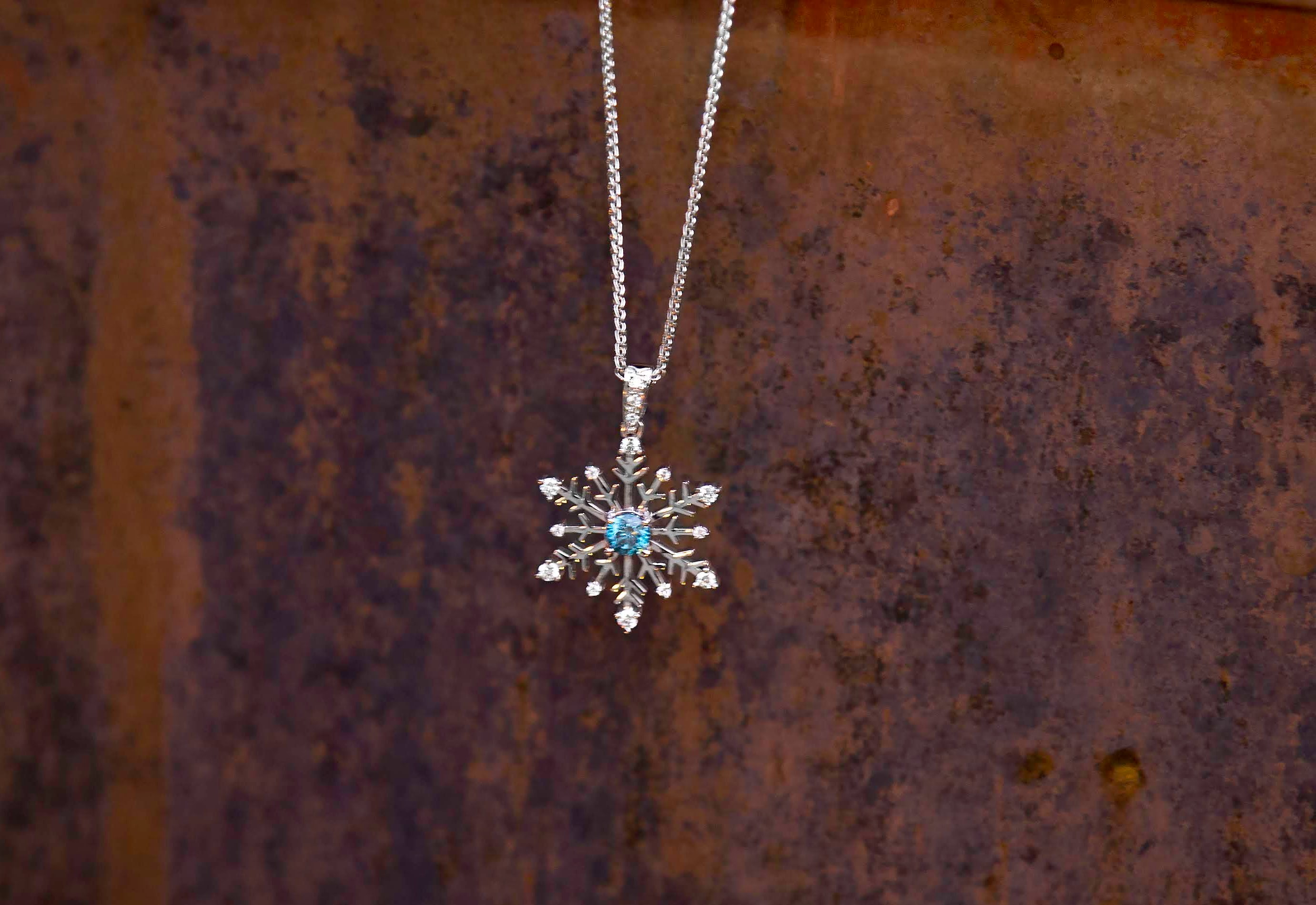 Kay Blue Topaz Snowflake Necklace Sterling Silver | Hamilton Place